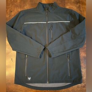 Men’s Reflective Work Zip Up Jacket Black Hawx Large Soft Shell